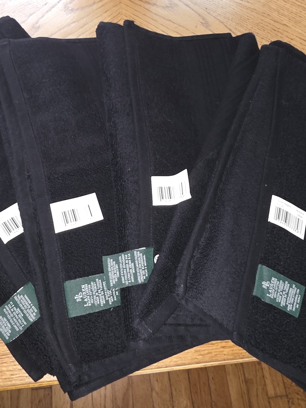 Regent Ralph Lauren Black Plush Hand Towels - Set of Four